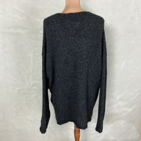 Black Palms Textured Alpaca Superfine Blend Oversize Bubble Sweater Anthracite M - Picture 4 of 8